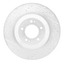 R1 2019-2025 Hyundai Kona N Rear Right Drilled & Slotted Silver Brake Rotor