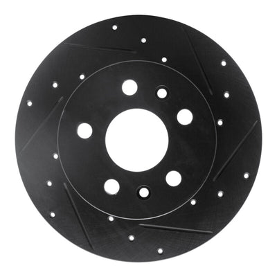R1 72-78 Volkswagen Type 2 Front Right Drilled & Slotted Black Brake Rotor