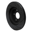R1 02-06 Infiniti I35 Front Left Drilled & Slotted Black Brake Rotor