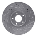 R1 07-12 Hyundai Veracruz Front Left Drilled & Slotted Silver Brake Rotor