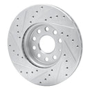 R1 05-25 Audi A3 Front Drilled & Slotted Silver Brake Rotor Set