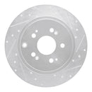 R1 06-14 Honda Ridgeline Rear Right Drilled & Slotted Silver Brake Rotor