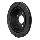 R1 03-11 Cadillac STS Rear Right Drilled & Slotted Black Brake Rotor