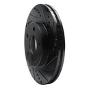 R1 07-10 Chevrolet Cobalt Front Right Drilled & Slotted Black Brake Rotor
