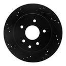 R1 03-05 Infiniti G35 Front & Rear Drilled & Slotted Black Brake Rotor Set