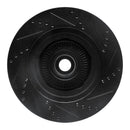 R1 01-05 Ford Explorer Sport Front Left Drilled & Slotted Black Brake Rotor