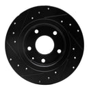 R1 14-21 Mazda 6 Rear Right Drilled & Slotted Black Brake Rotor