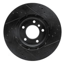 R1 95-02 BMW M3 Right Front Drilled & Slotted Black Brake Rotor