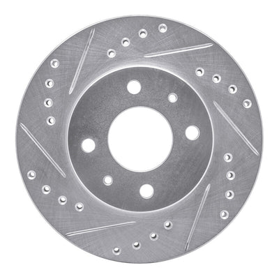 R1 95-00 Nissan Lucino (Mexico) Front Left Drilled & Slotted Silver Brake Rotor