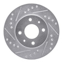 R1 95-00 Nissan Lucino (Mexico) Front Left Drilled & Slotted Silver Brake Rotor