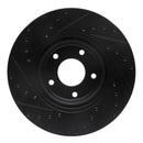 R1 98-06 Jaguar XKR Front Right Drilled & Slotted Black Brake Rotor
