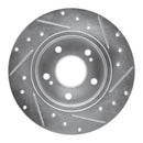 R1 94-04 Infiniti I30 Rear Left Drilled & Slotted Silver Brake Rotor