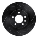 R1 05-09 Land Rover LR3 Front Right Drilled & Slotted Black Brake Rotor