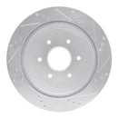 R1 17-24 Nissan Titan Rear Drilled & Slotted Silver Brake Rotor Set