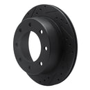 R1 00-11 Cadillac DTS Rear Left Drilled & Slotted Black Brake Rotor