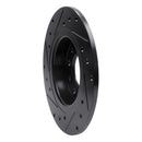 R1 13-16 Dodge Dart Rear Right Drilled & Slotted Black Brake Rotor