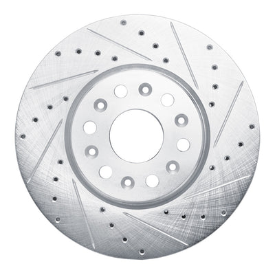 R1 17-25 Buick Enclave Front Right Drilled & Slotted Silver Brake Rotor