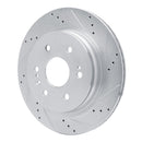 R1 19-25 Cadillac Escalade Rear Drilled & Slotted Silver Brake Rotor Set
