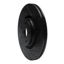 R1 14-18 Ford Focus ST Front Right Drilled & Slotted Black Brake Rotor