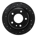 R1 88-91 BMW M3 Rear Left Drilled & Slotted Black Brake Rotor