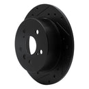 R1 2012-2018 Lexus ES300H Rear Left Drilled & Slotted Black Brake Rotor
