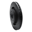 R1 06-10 Jeep Grand Cherokee Front Right Drilled & Slotted Black Brake Rotor