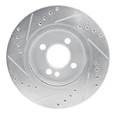 R1 02-08 Mini Cooper Front Drilled & Slotted Silver Brake Rotor Set