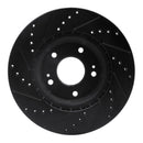 R1 15-25 Hyundai Kona Front Right Drilled & Slotted Black Brake Rotor