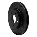 R1 14-24 Mazda 3 Front Left Drilled & Slotted Black Brake Rotor