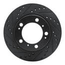 R1 97-04 Porsche Boxster Rear Left Drilled & Slotted Black Brake Rotor