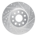 R1 16-25 Cadillac CT5 Front & Rear Drilled & Slotted Silver Brake Rotor Set