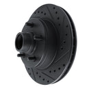 R1 90-90 Cadillac BROUGHAM Front Right Drilled & Slotted Black Brake Rotor