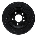 R1 01-06 BMW 330CI Rear Left Drilled & Slotted Black Brake Rotor