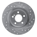 R1 12-20 Mercedes-Benz SLC300 Rear Left Drilled & Slotted Silver Brake Rotor