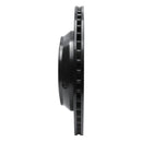 R1 17-19 Genesis G90 Rear Left Drilled & Slotted Black Brake Rotor