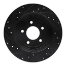 R1 05-08 Ford Escape Rear Right Drilled & Slotted Black Brake Rotor