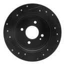 R1 12-25 Dodge Attitude (Mexico) Rear Right Drilled & Slotted Black Brake Rotor