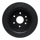 R1 13-19 Cadillac XTS Rear Right Drilled & Slotted Black Brake Rotor