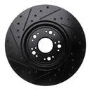 R1 95-00 Lexus LS400 Front Right Drilled & Slotted Black Brake Rotor