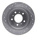 R1 06-10 Buick LaCrosse Rear Right Drilled & Slotted Silver Brake Rotor