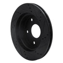 R1 05-11 Dodge Dakota 4WD Front Left Drilled & Slotted Black Brake Rotor