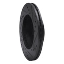 R1 88-91 Honda Prelude Front Left Drilled & Slotted Black Brake Rotor