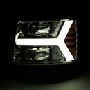 AlphaRex 07-13 Chevy 1500 LUXX LED Proj Headlights Plank Design Chrome w/ Activ Light/Seq Signal/DRL