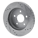 R1 90-92 Ford Taurus SHO Rear Left Drilled & Slotted Silver Brake Rotor