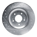 R1 21-25 Hyundai SANTA FE Rear Right Drilled & Slotted Silver Brake Rotor