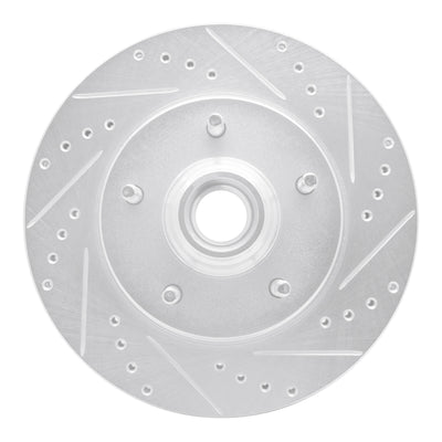 R1 97-99 Ford F-150 RWD Front Right Drilled & Slotted Silver Brake Rotor