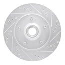 R1 97-99 Ford F-150 RWD Front Right Drilled & Slotted Silver Brake Rotor