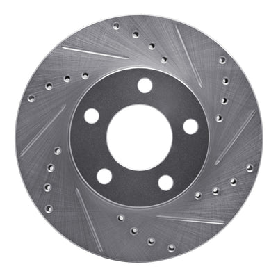 R1 94-04 Ford Mustang Front Right Drilled & Slotted Silver Brake Rotor