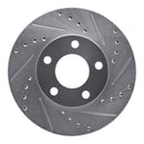 R1 94-04 Ford Mustang Front Right Drilled & Slotted Silver Brake Rotor