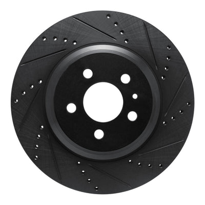 R1 17-25 Tesla Model 3 Rear Right Drilled & Slotted Black Brake Rotor
